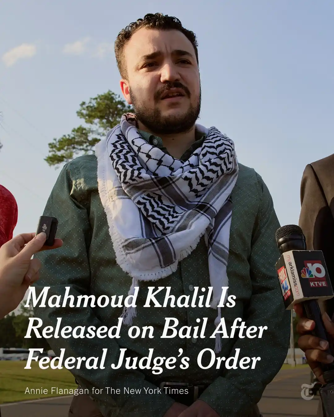 Image from The New York Times: Mahmoud Khalil, the first pro-Palestinian campus protester detained by...