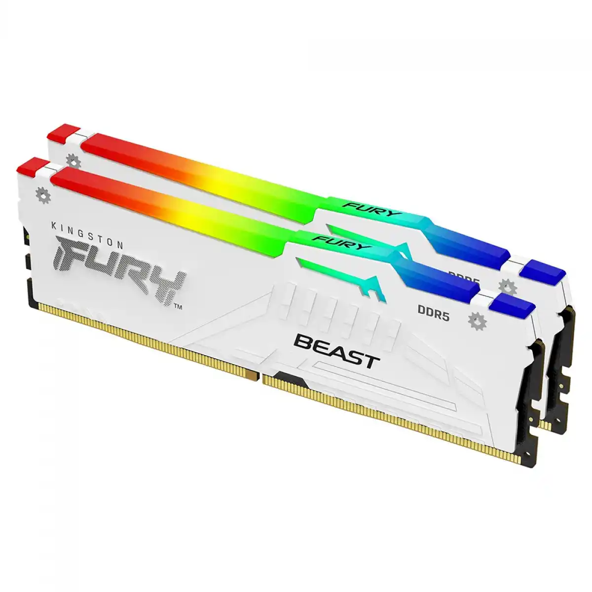 Image from Ofertas Terabyte!: ✨ Memória DDR5 Kingston Fury Beast RGB 32GB (2x16GB) 5200MHz White ✨ A...