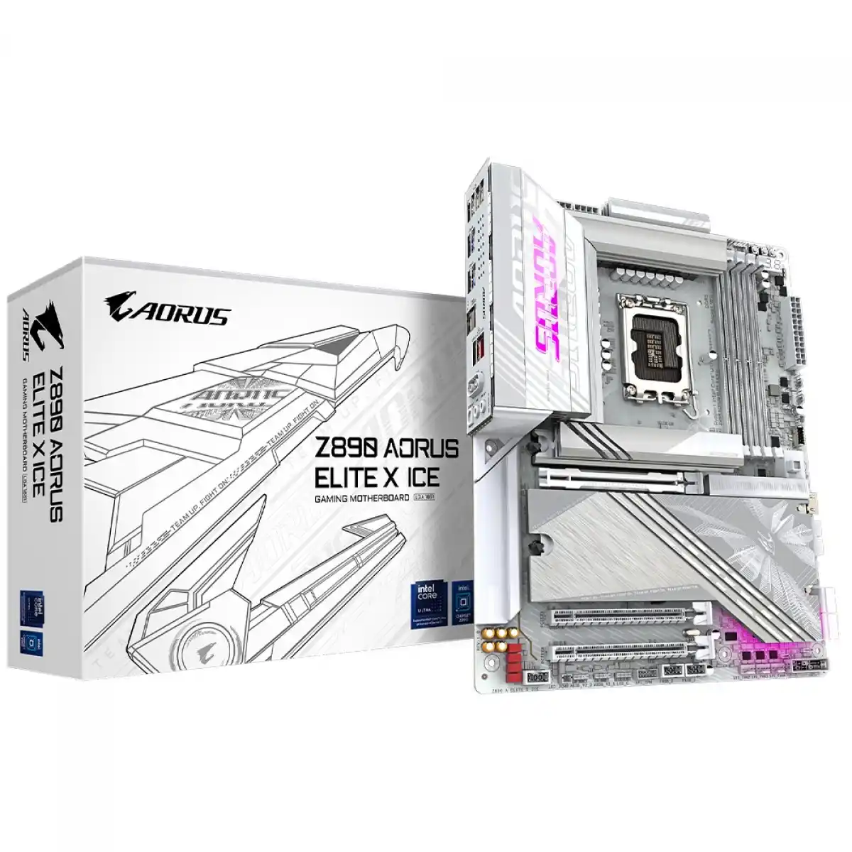 Image from Ofertas Terabyte!: ✨ Placa-Mãe Gigabyte Z890 Aorus Elite X Ice ✨ Chipset Z890, DDR5, soqu...