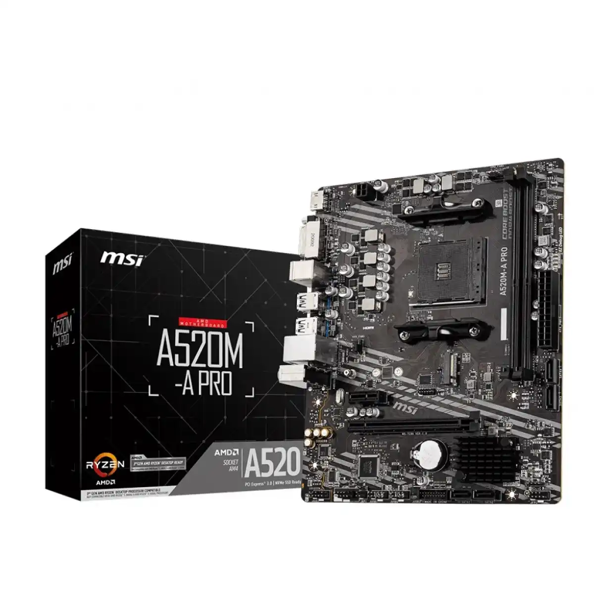 Image from Ofertas Terabyte!: ✨ Placa-Mãe MSI A520M-A Pro ✨ Chipset A520, soquete AM4, compatível co...
