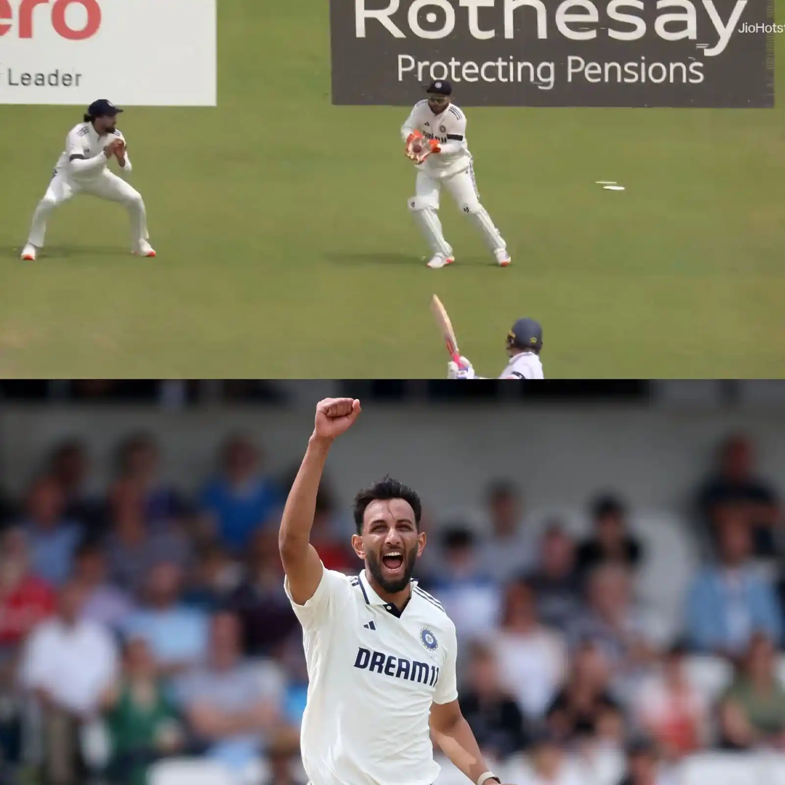 Image from Star Sports India: *PRASIDH STRIKES! 🎯* Pope takes the bait and pays the price — a thin...