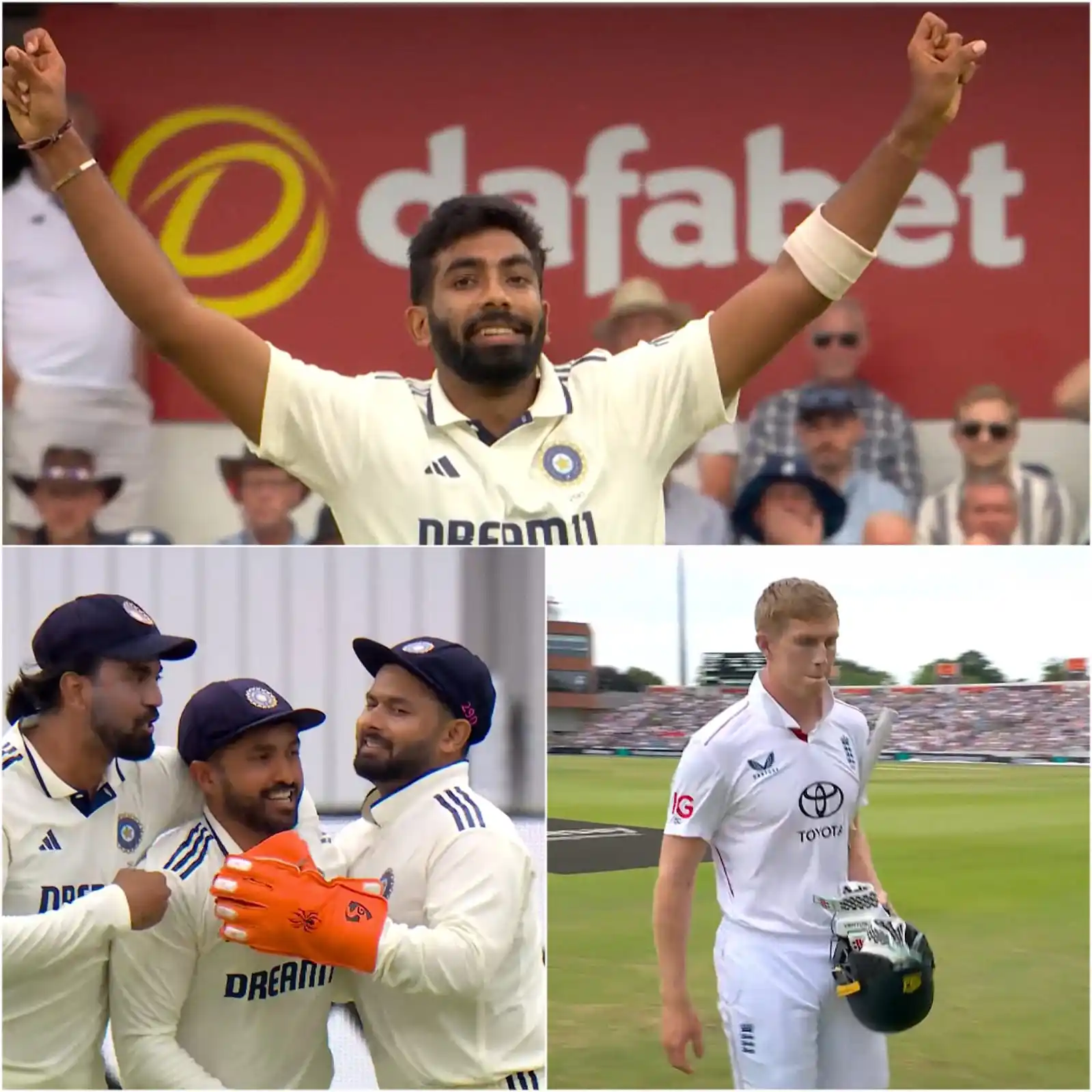 Image from Star Sports India: *RAIN STOPS, BUMRAH STRIKES* 🔥 Jasprit Bumrah finds the early breakt...