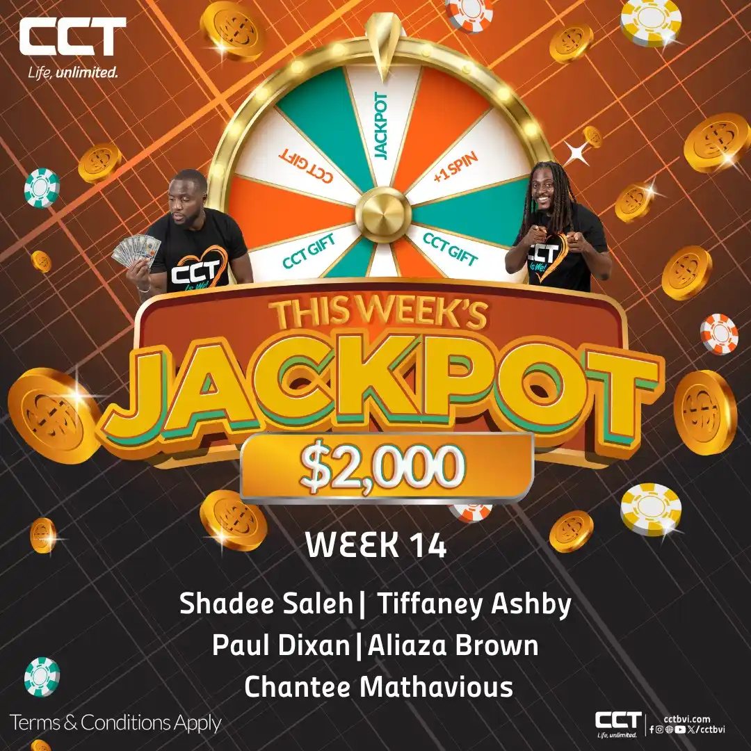 Image from CCT BVI : Spin to WIN continues!🔥 Congratulations to our 5 randomly selected po...