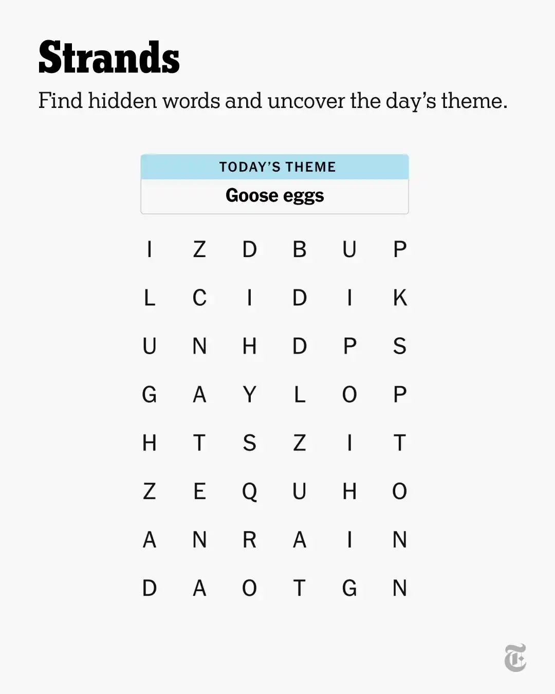 Image from The New York Times: Strands is a word search with a unique twist. Can you uncover the them...