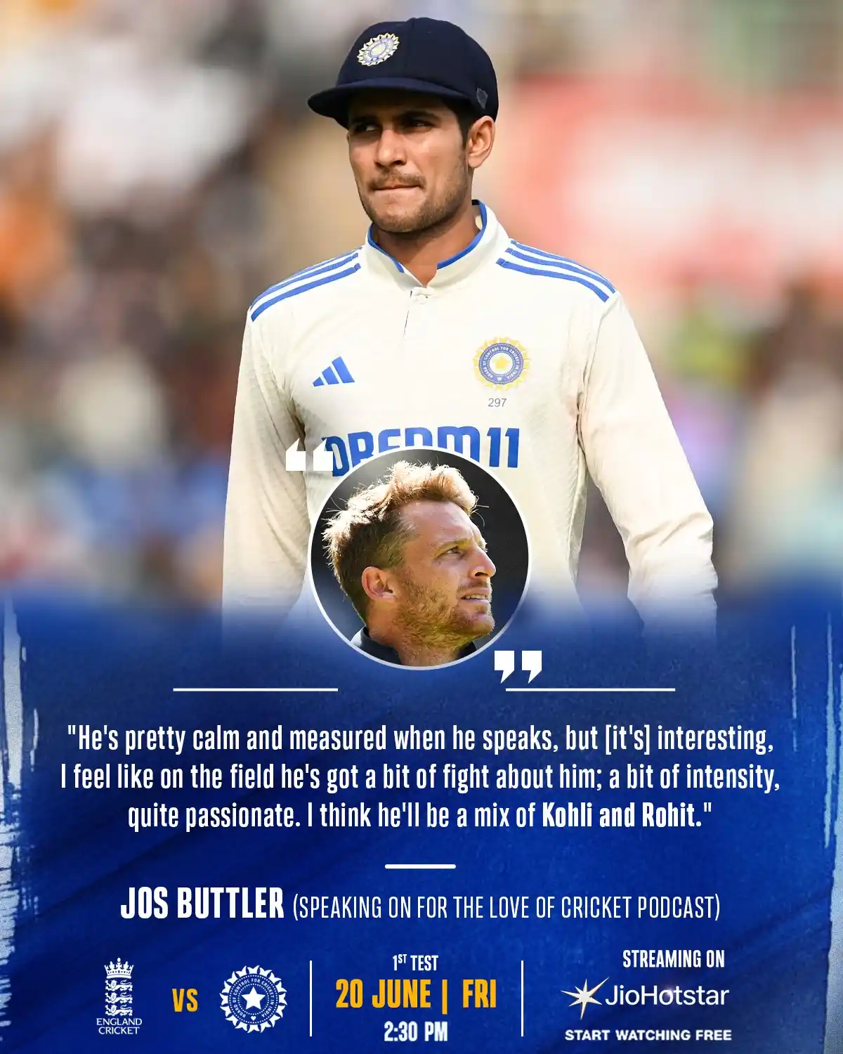 Image from Star Sports India: The best mix of composure and aggression! 🤩 Jos Buttler lauds Shubma...