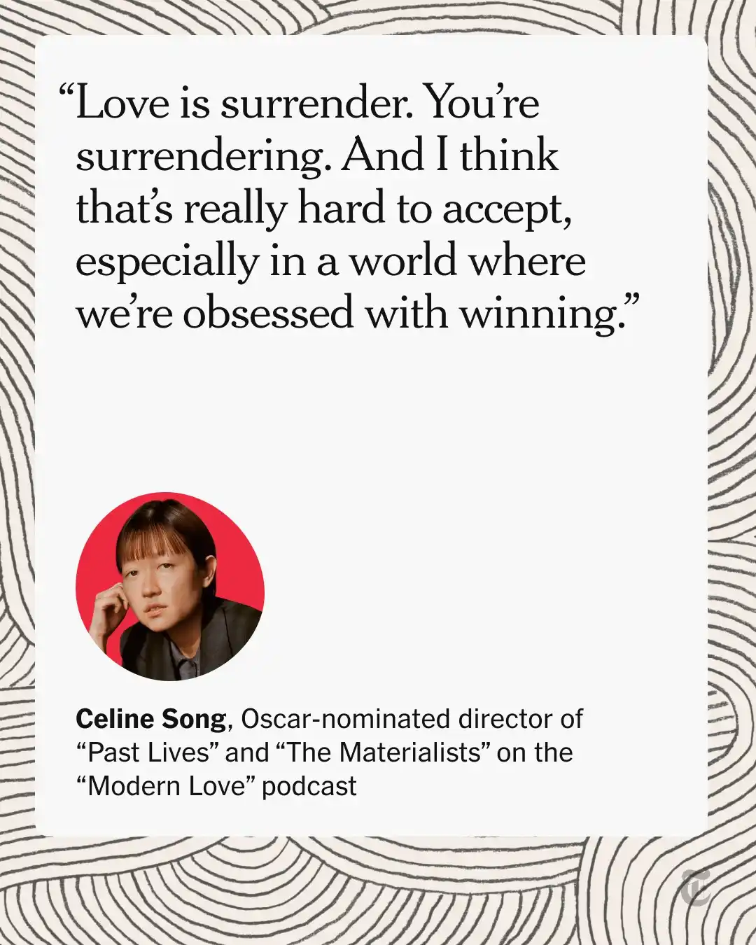 Image from The New York Times: The director Celine Song told Modern Love that, similar to Dakota John...