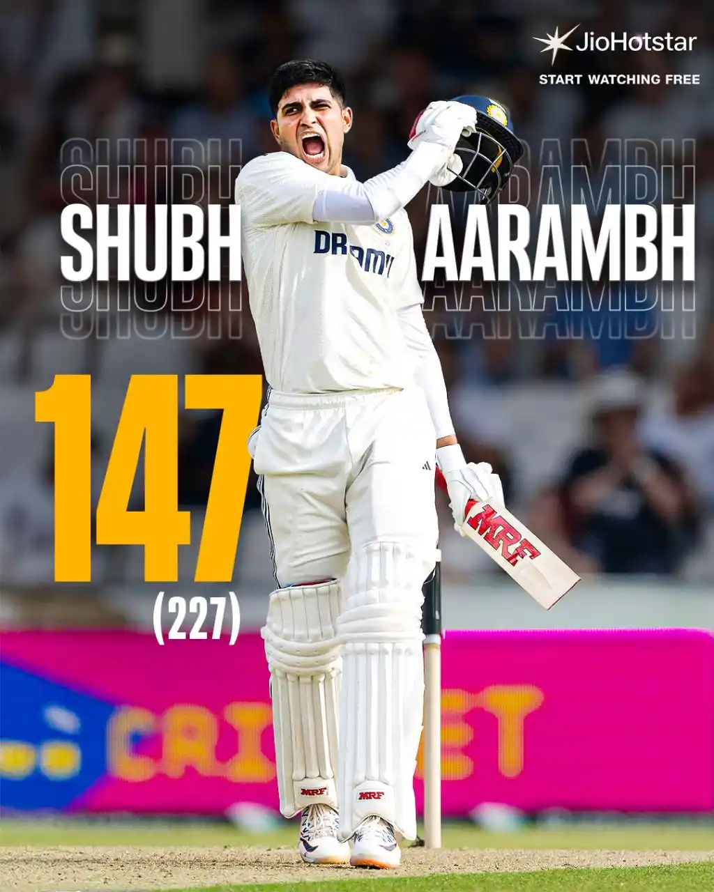 Image from Star Sports India: *This wasn’t just a knock. It was a captain’s announcement. 👑*  _*Shu...