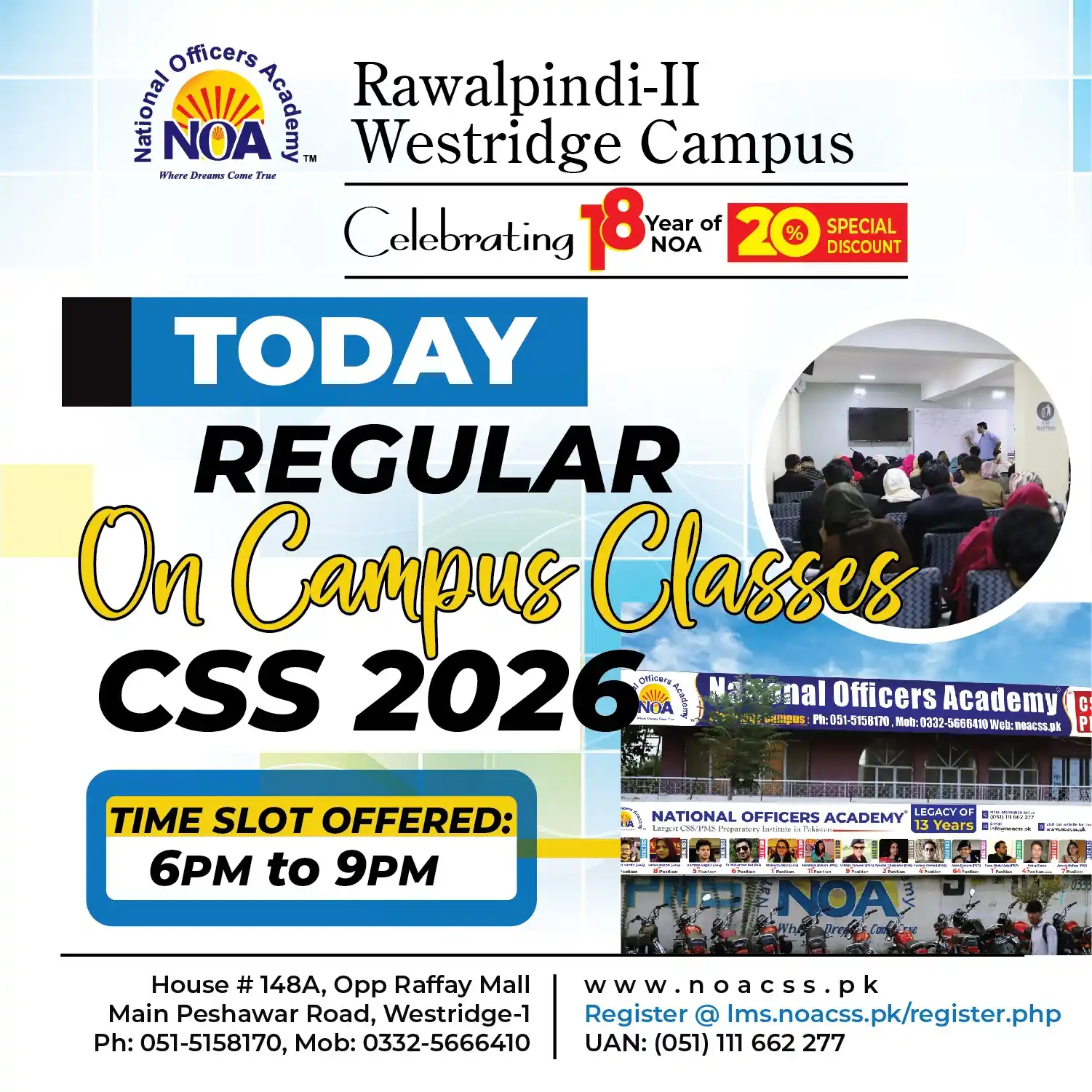 Image from National Officers Academy CSS/PMS/PCS: Today 29 May, NOA Westridge Campus offers On Campus Session for CSS202...