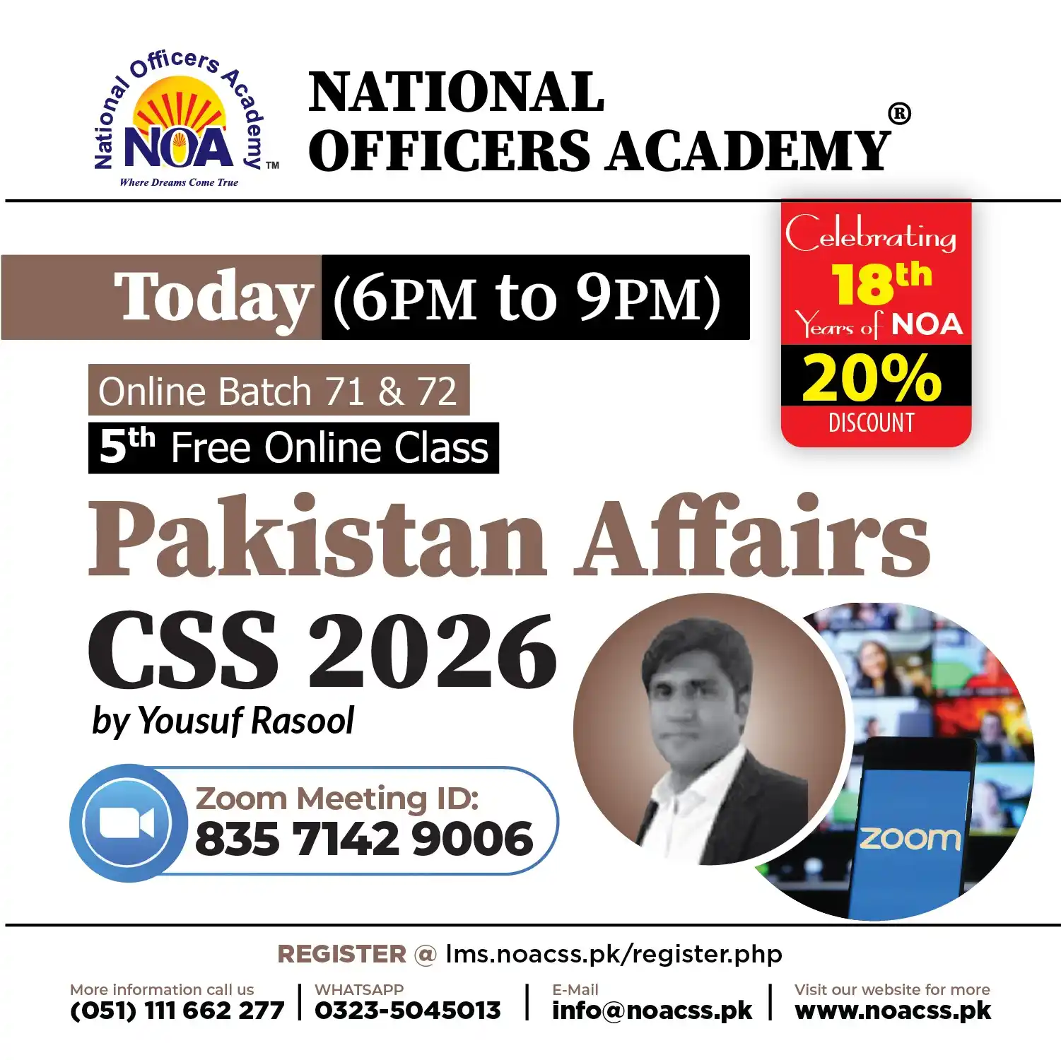 Image from National Officers Academy CSS/PMS/PCS: Today 31 May, Free Online Pak Affairs class for CSS2026 @ 6pm live at ...