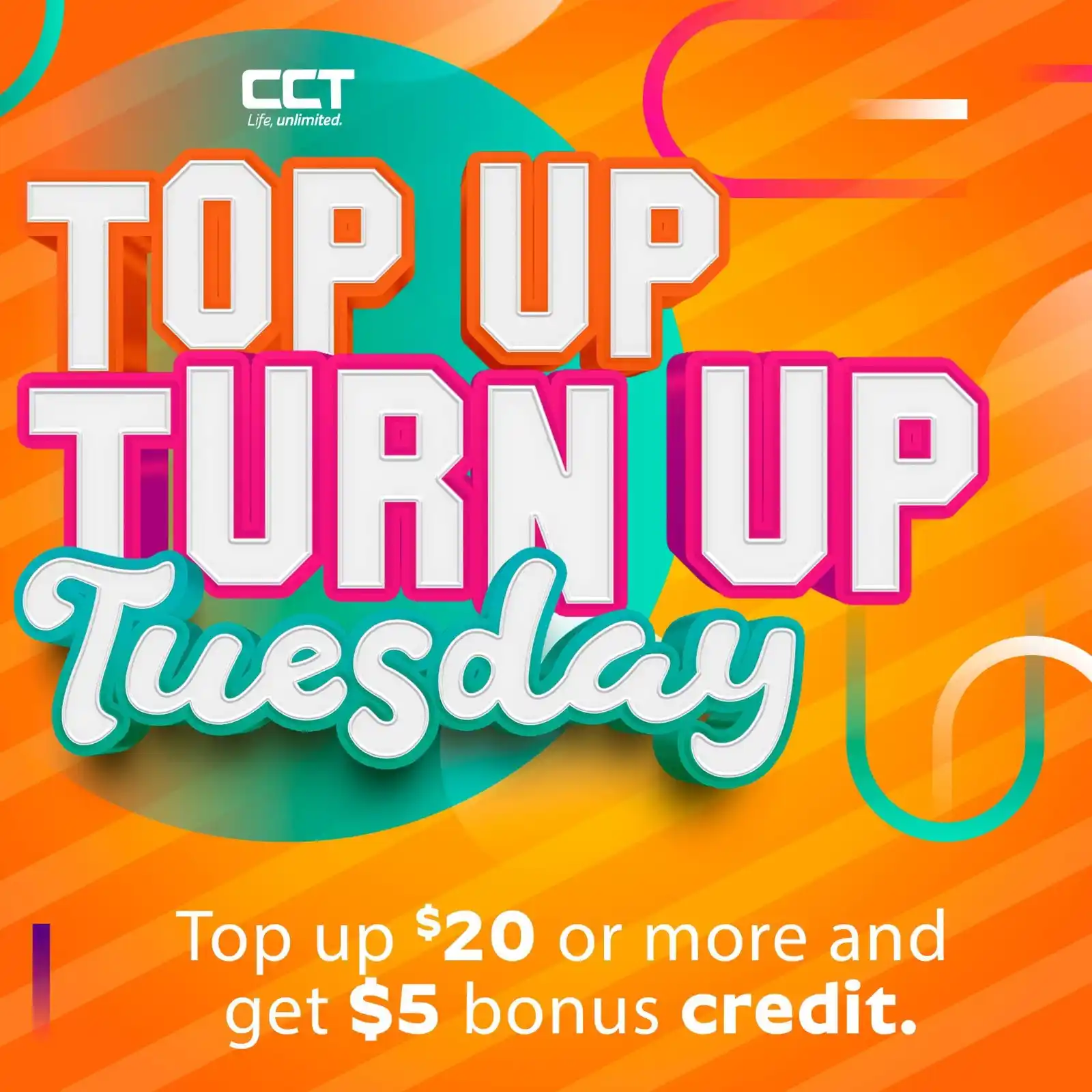Image from CCT BVI : Top Up $20 or more today anywhere CCT Top Up is sold and receive $5 bo...