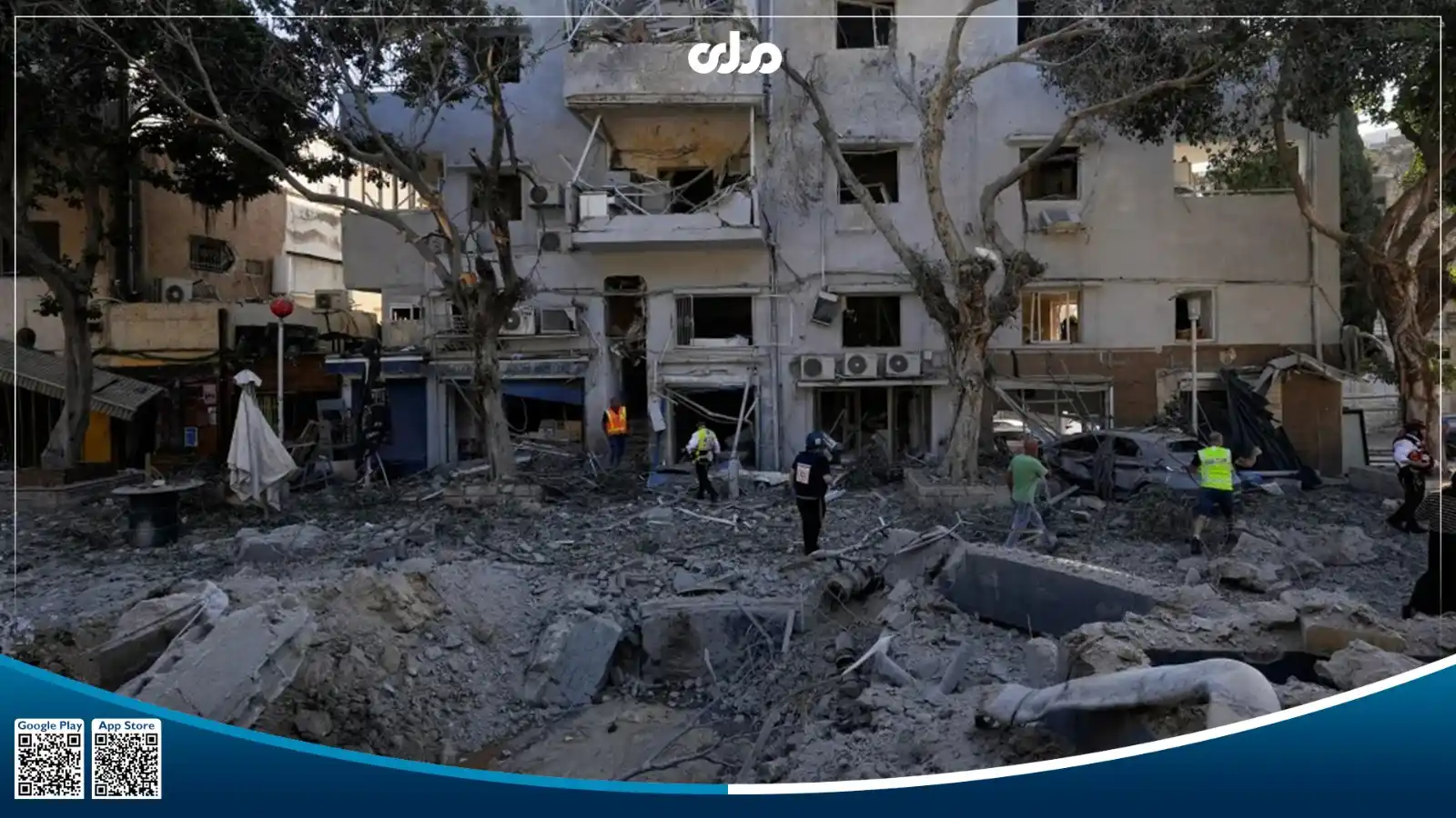 Image from RTA Radio: تصاویر: ویرانه‌های به‌جا مانده از حملات امروز ایران به تل‌ابیب!  <a cl...
