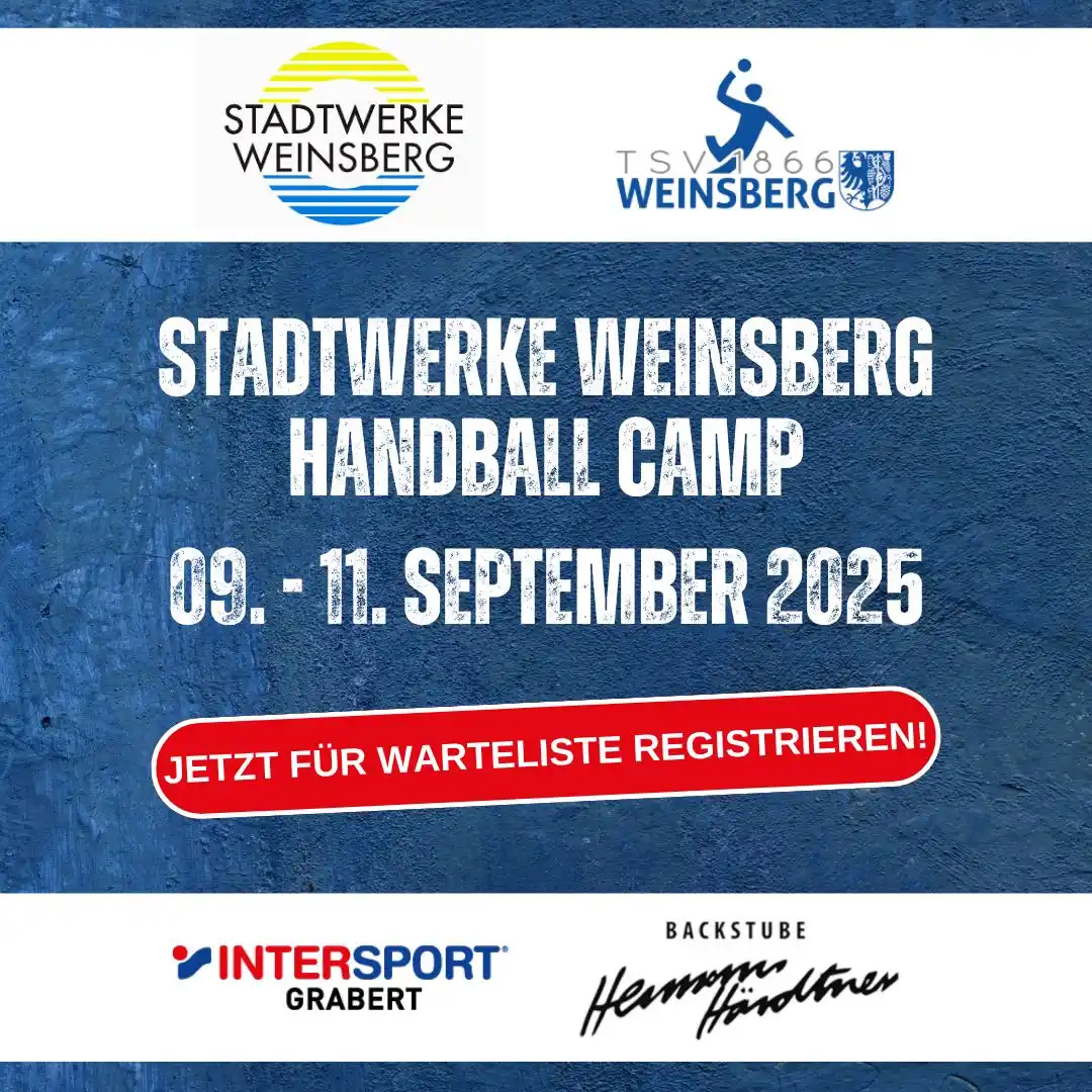 Image from TSV Weinsberg Abtl. Handball: WARTELISTE JETZT OFFEN! 📋  Das Stadtwerke Weinsberg Handball Camp 202...