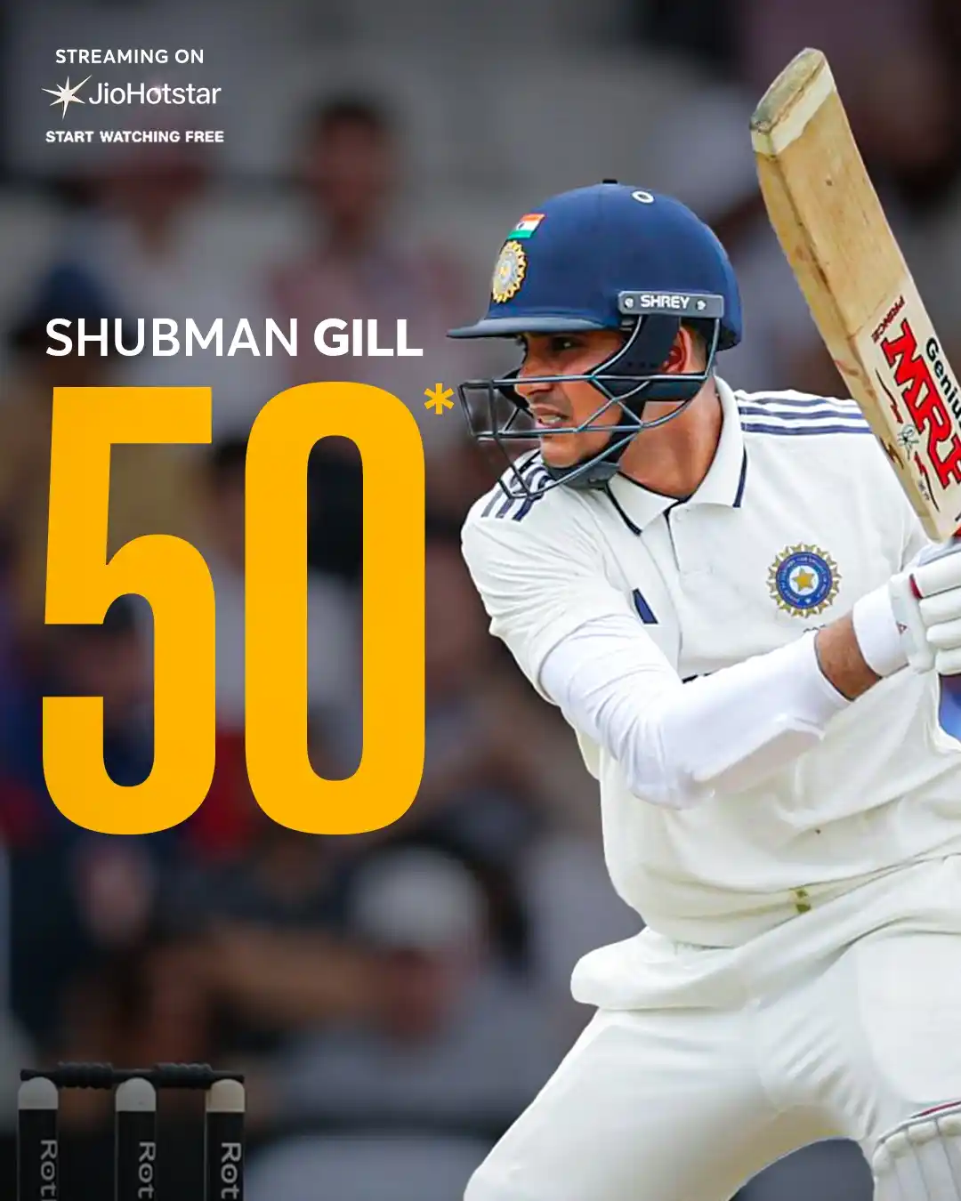 Image from Star Sports India: *What better way to kick off your Test captaincy! 🇮🇳* 👏🏻  _Shubman...