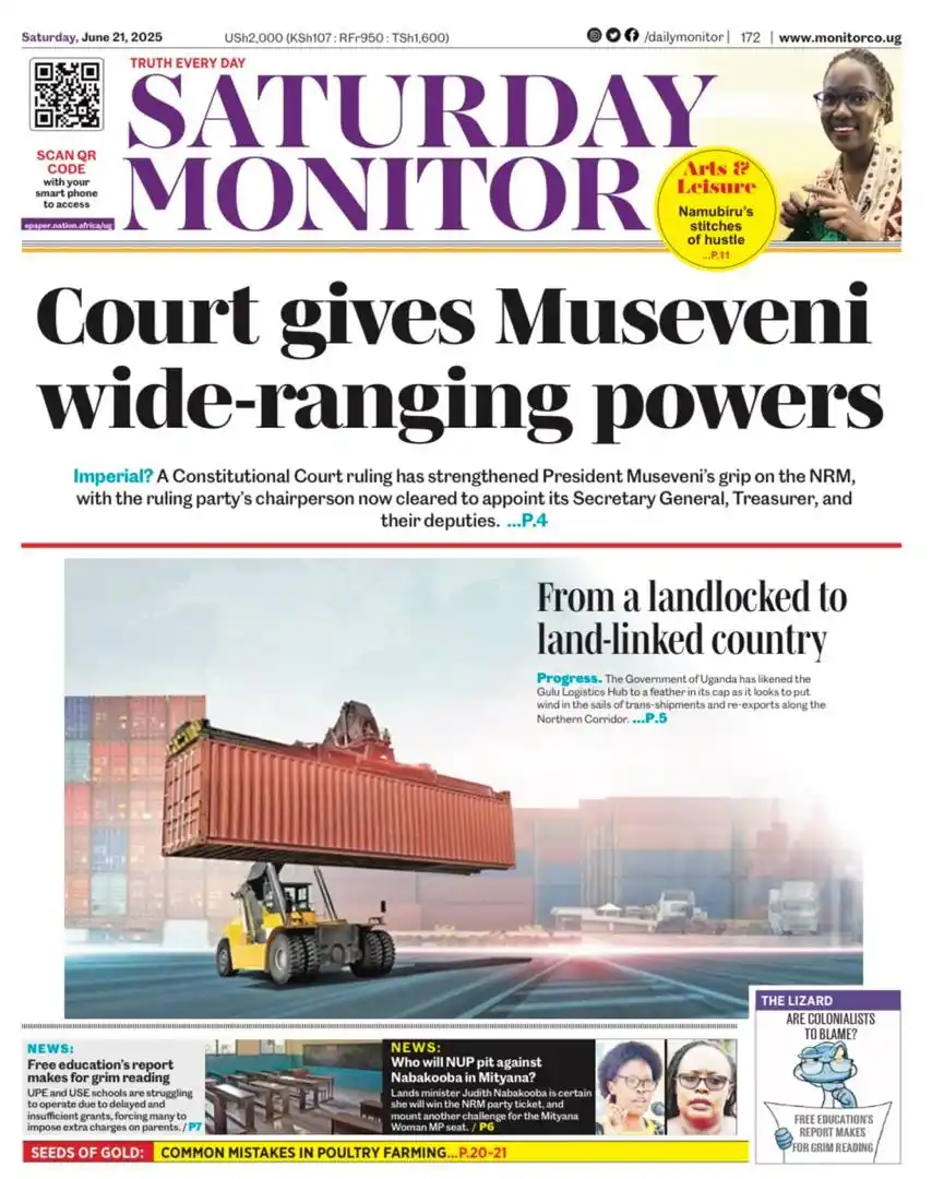 Image from Daily Monitor 🗞️📰: Your weekend companion, the Saturday Monitor..  Be sure to acquaint yo...