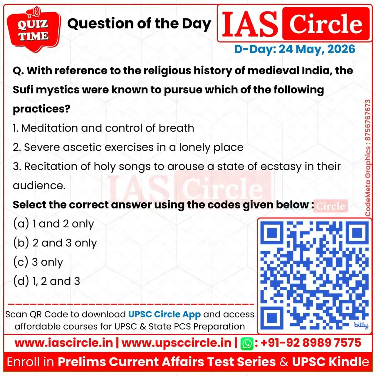 Image from IAS Circle for UPSC Civil Services Preparation: *Answer with help of given Emojis* a) 😂 b) ❤️ c) 🙏 d) 👍 (Please f...