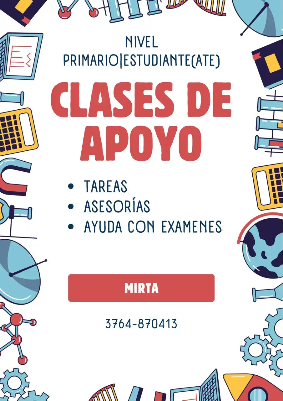 Image from PORTAL EMPLEO MISIONES: 🔄 clases de apoyo. 📲 consultas al 3764870413...