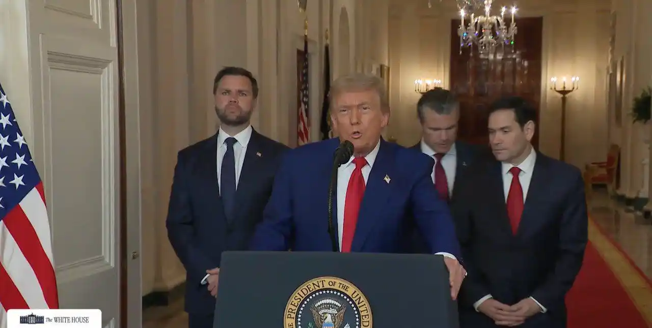 Image from 24 Канал | Новини України: *Дональд Трамп виступив зі зверненням щодо ударів США по Ірану. Він за...