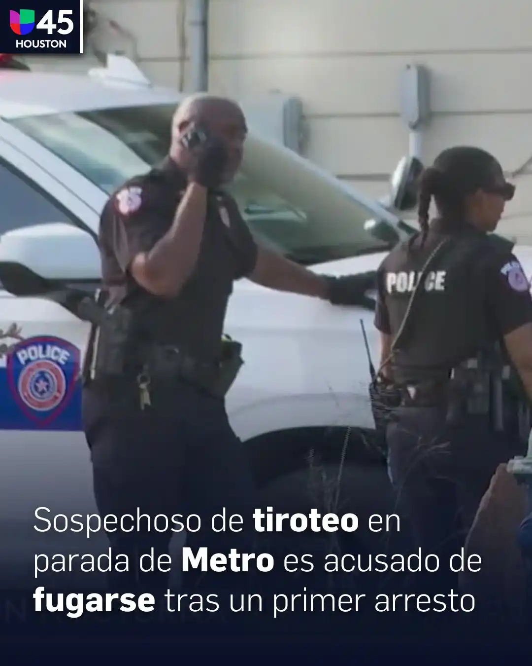 Image from Univision 45 Houston: El sospechoso de haber cometido un tiroteo en una parada de Metro *tie...