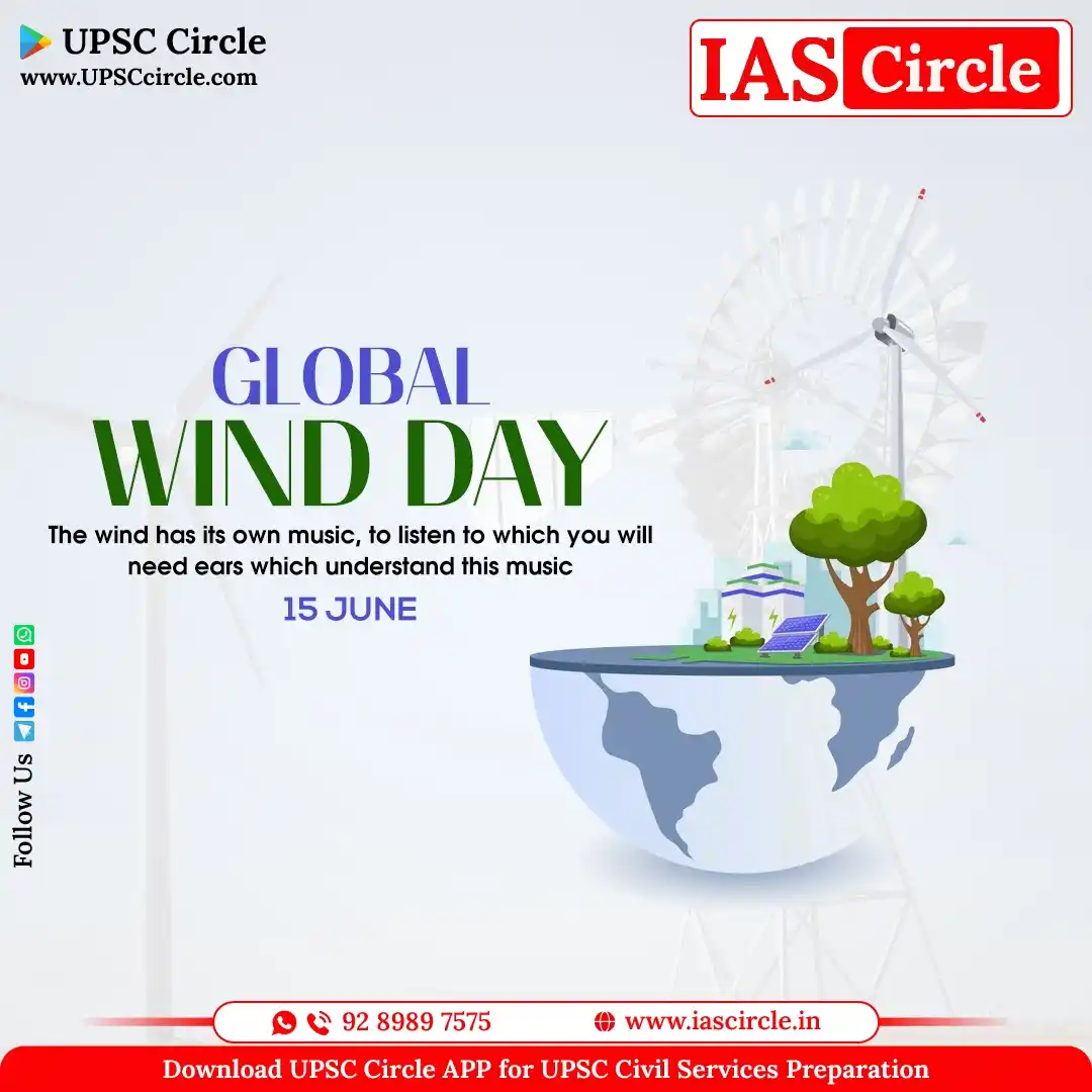 Image from IAS Circle for UPSC Civil Services Preparation: Global winds are large-scale wind patterns that circulate around the E...