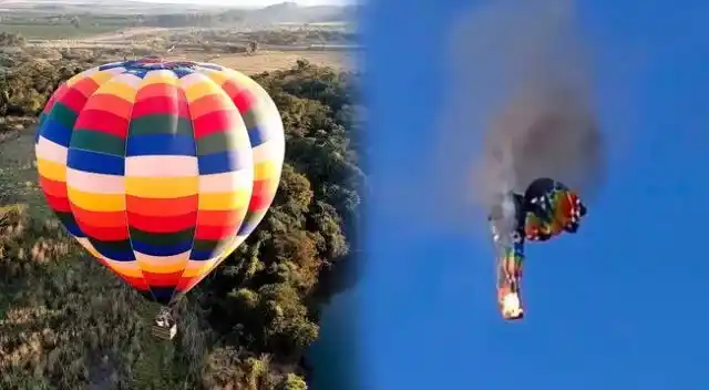 Image from El Popular: Globo aerostático se incendia en pleno vuelo y causa la muerte de al m...