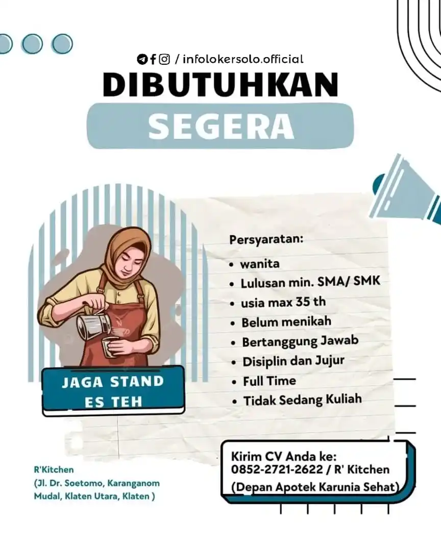 Image from Info Loker Solo Raya (Official): Jaga Stand - Klaten...