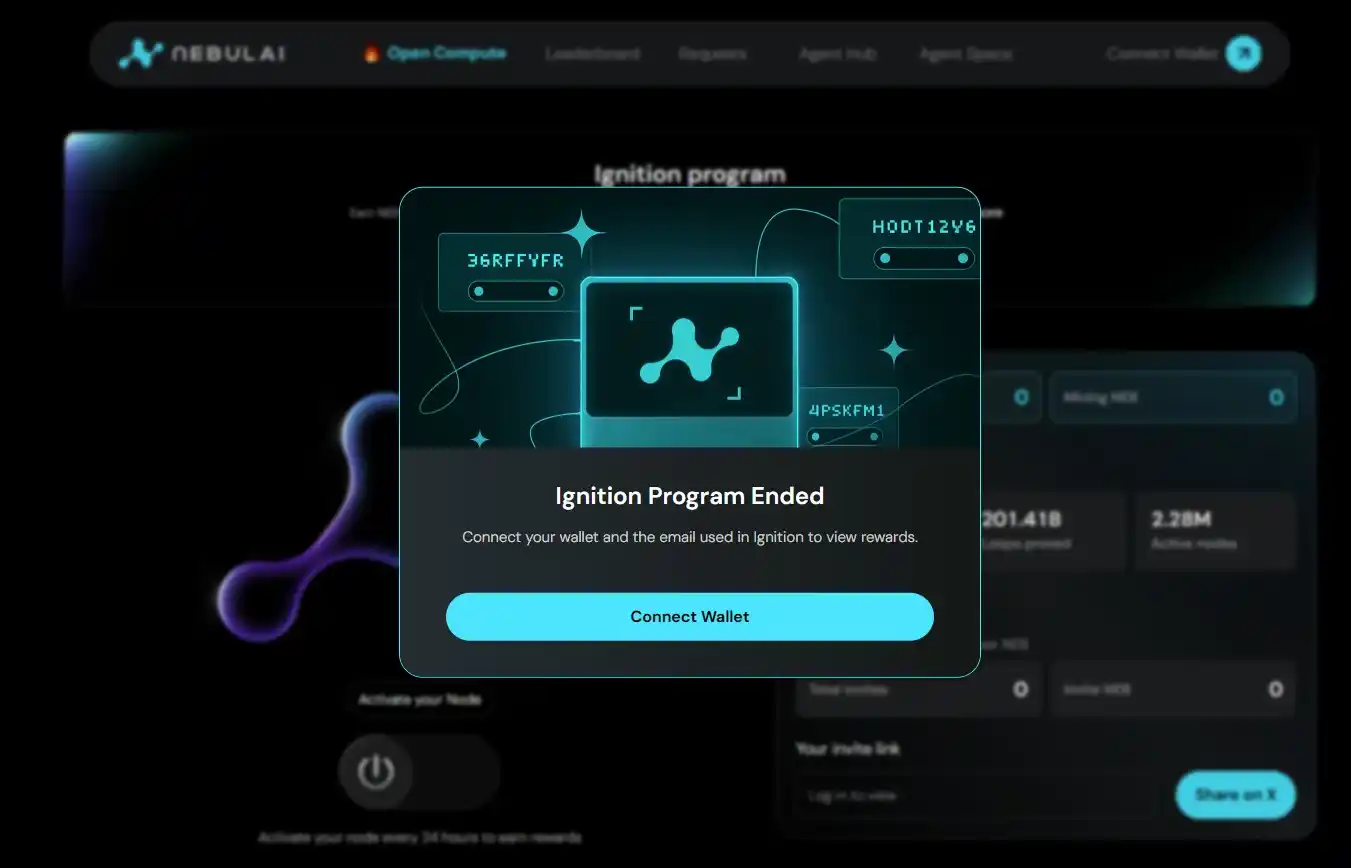 Image from Shahzaib ALi: *NEBULAI Airdrop Update*💙 Ignition Mining Program phase ended - Now...