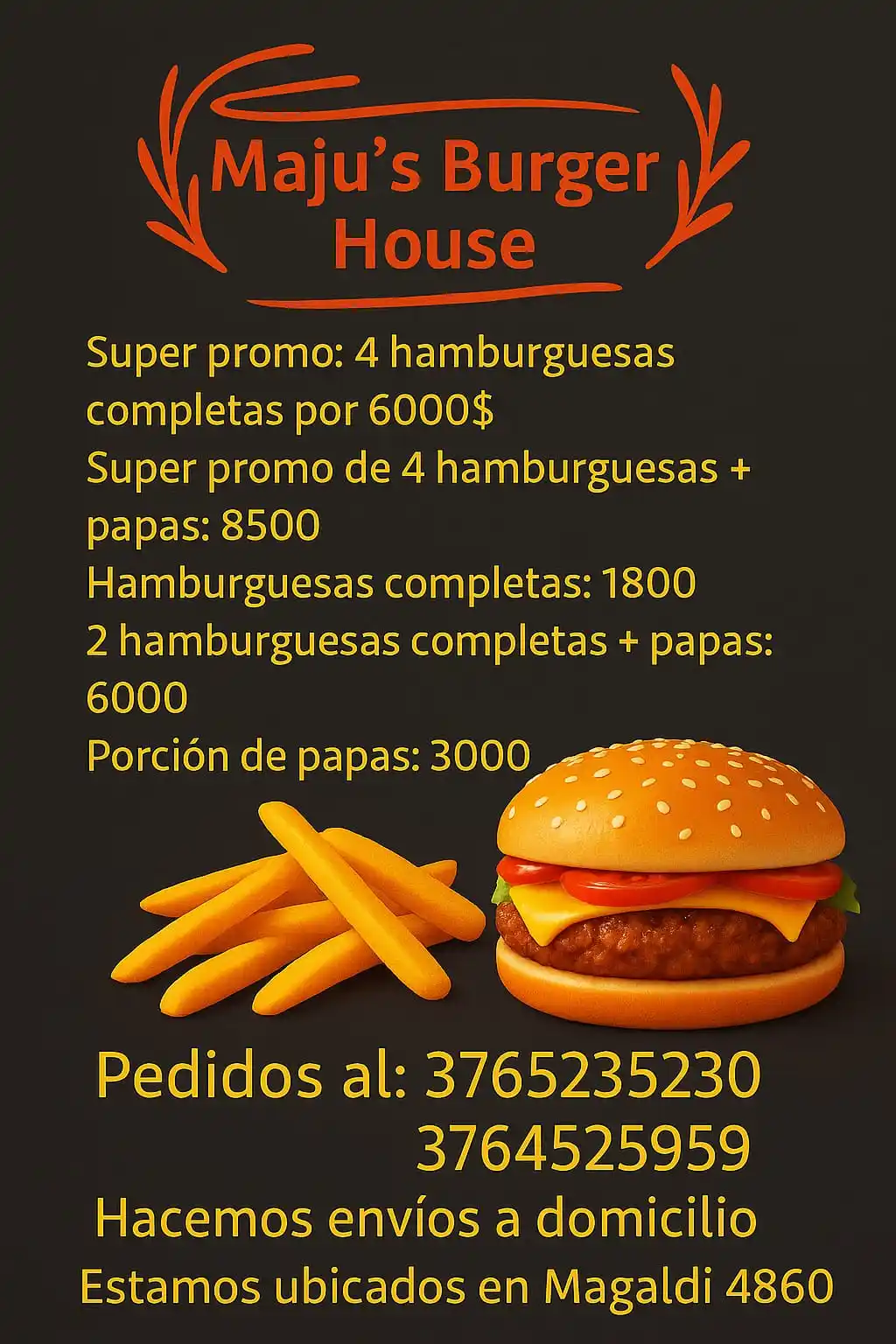 Image from PORTAL EMPLEO MISIONES: 🍔🍔 promos de hambur 🛵 envíos a domicilio 📲+54 9 376 523-5230...