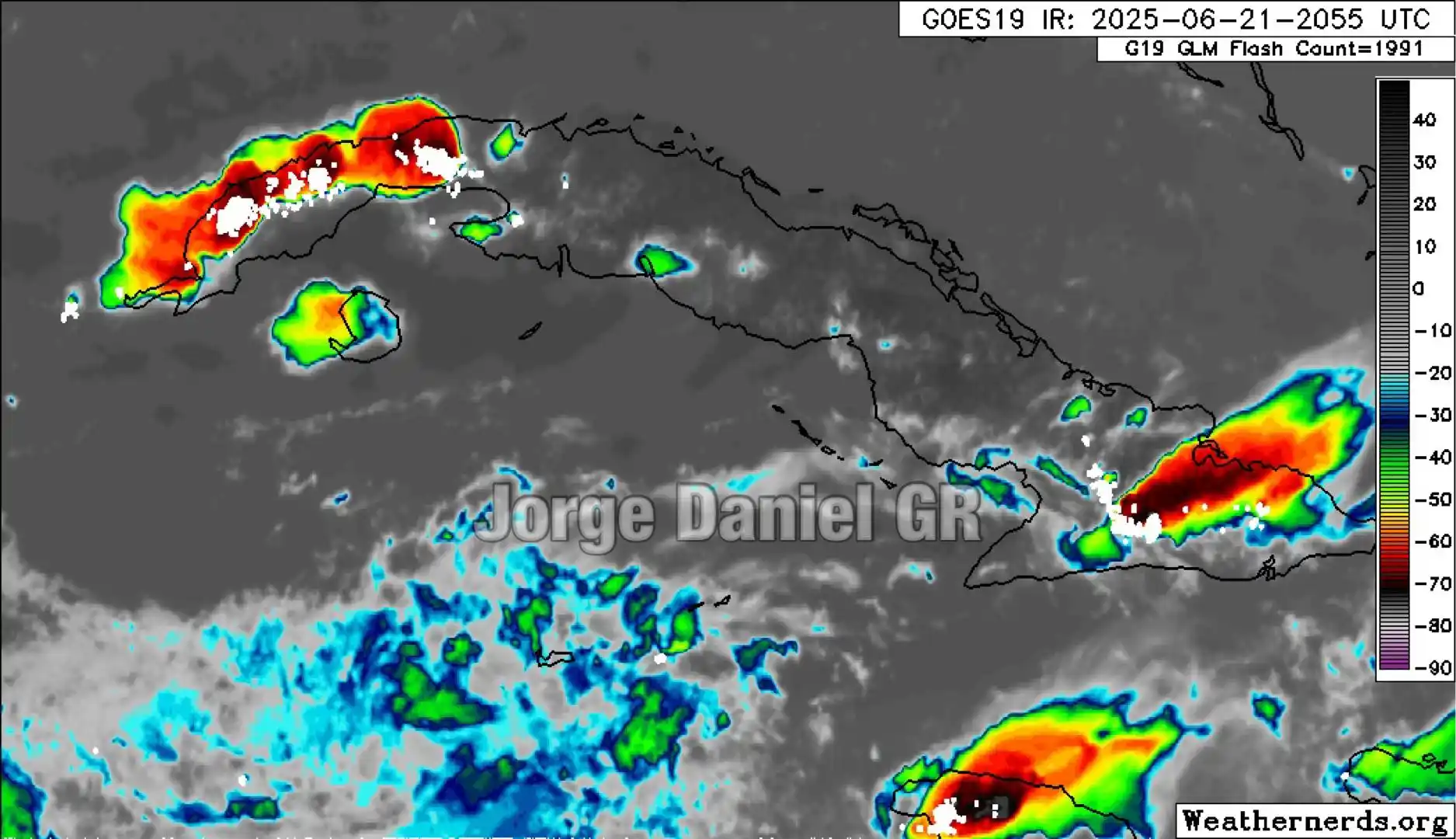 Image from MeteoInfo: 📍⛈️Se están desarrollando en estos momentos núcleos convectivos fuert...