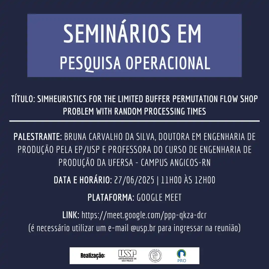 Image from 👩‍🏫 Professores Poli USP: *Seminários em Pesquisa Operacional têm sua trigésima terceira edição ...