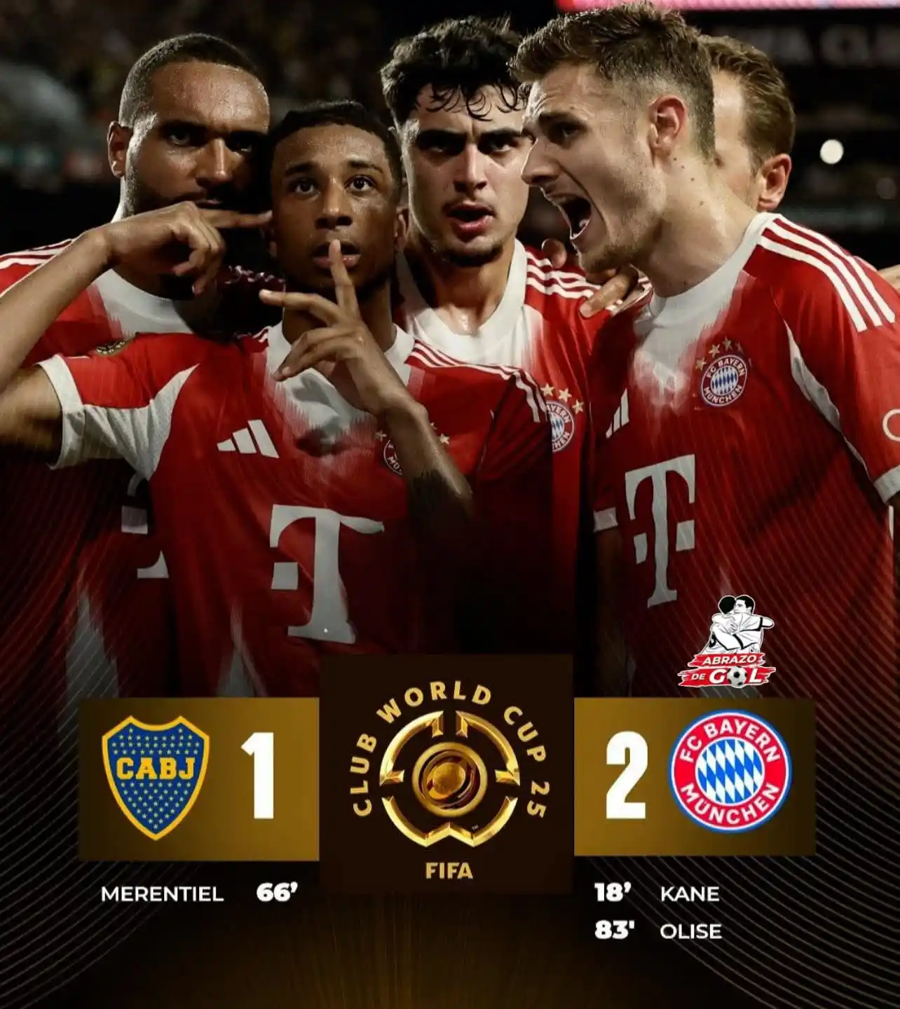 Image from 🏆⚽️ ABRAZO DE GOL 2025 ⚽️🏆: 🔥 BAYERN MUNICH A OCTAVOS DE FINAL 🔥 😱 En un partidazo en Miami, ...