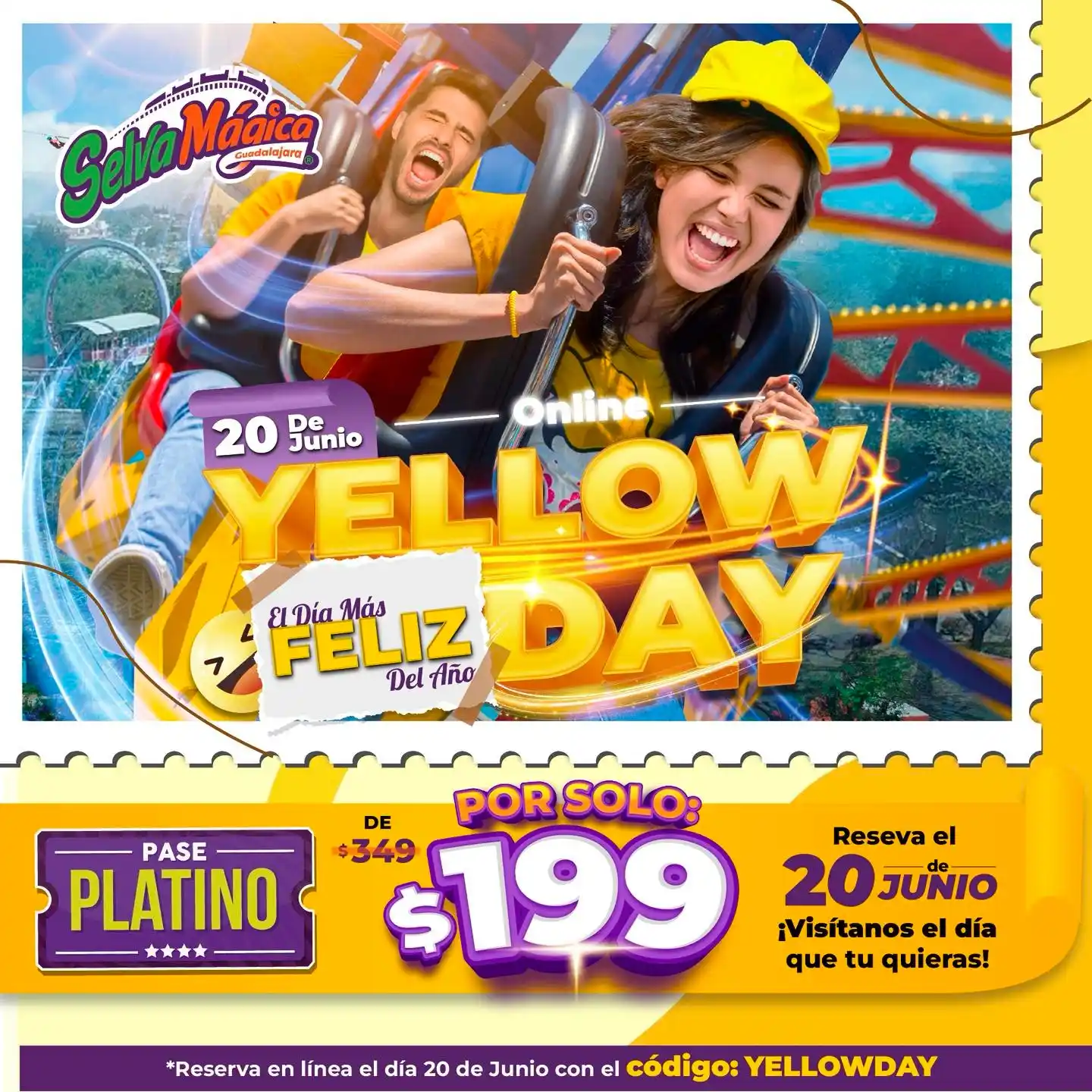 Image from Selva Mágica: 🎢💛 ¡El 20 de JUNIO celebramos el Día más FELIZ del año en Selva Mági...