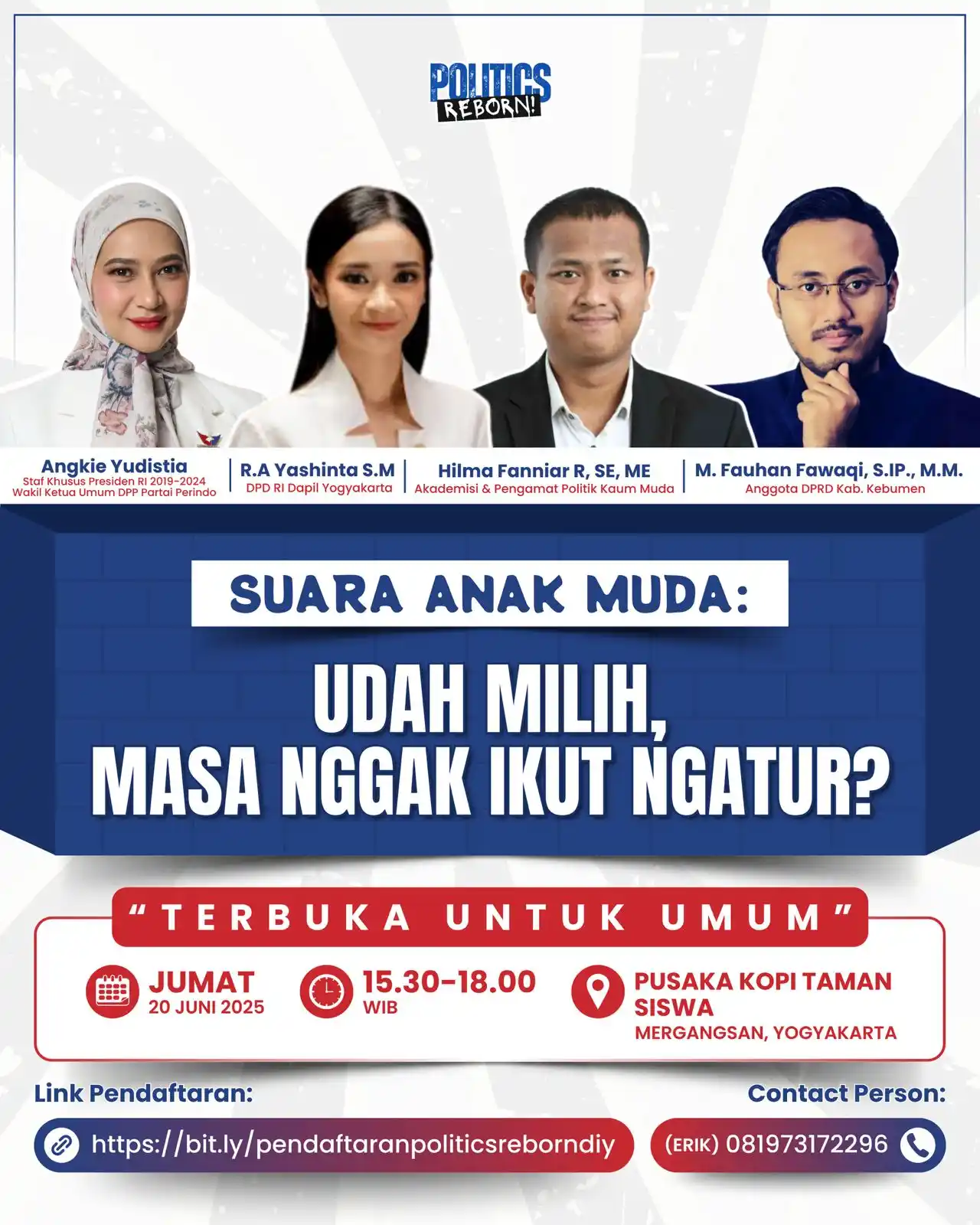 Image from Partai Perindo: H-1 Politics Reborn Yogyakarta! 🥳  Besok, Yogyakarta akan jadi saksi ...