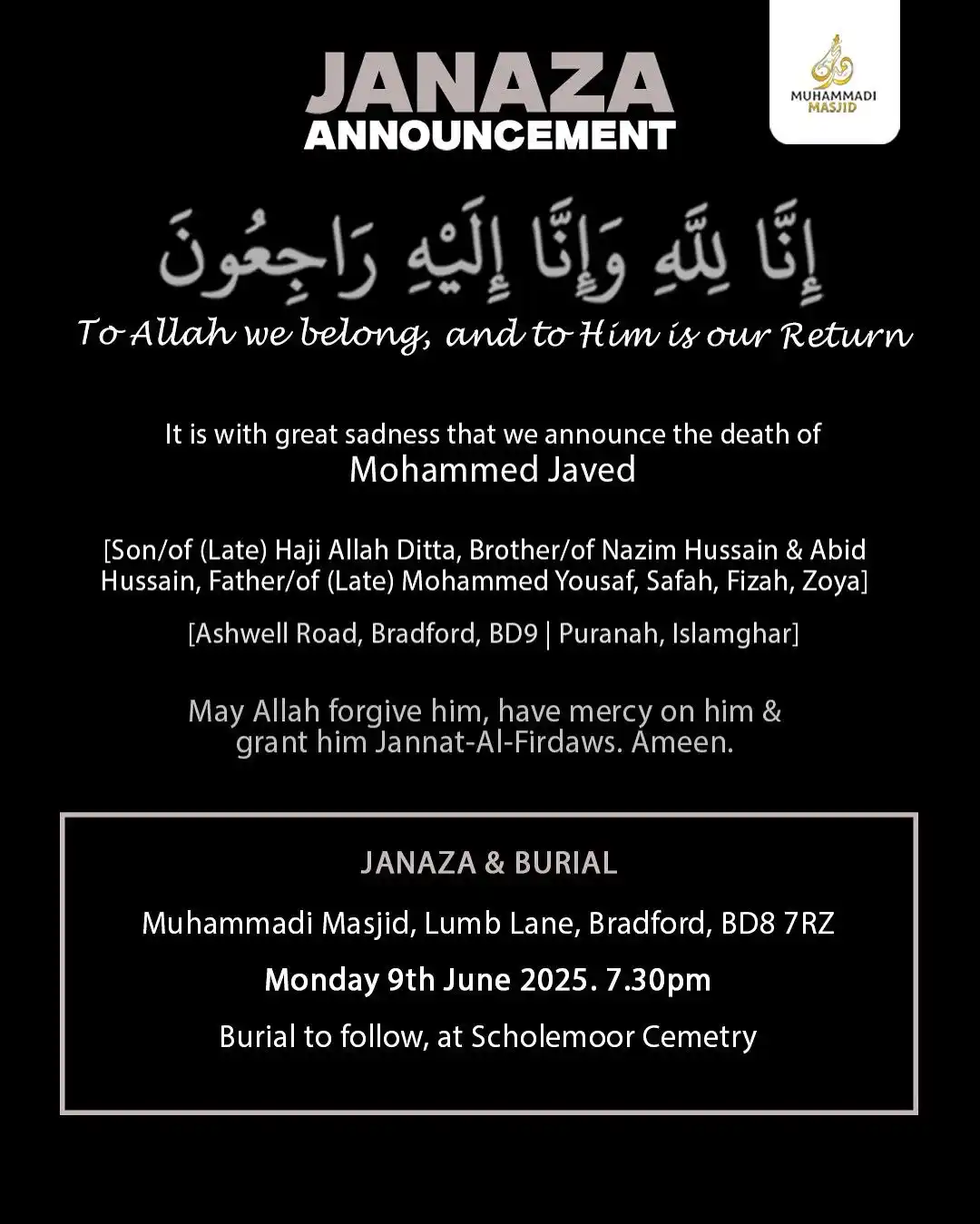 Muhammadi Masjid post