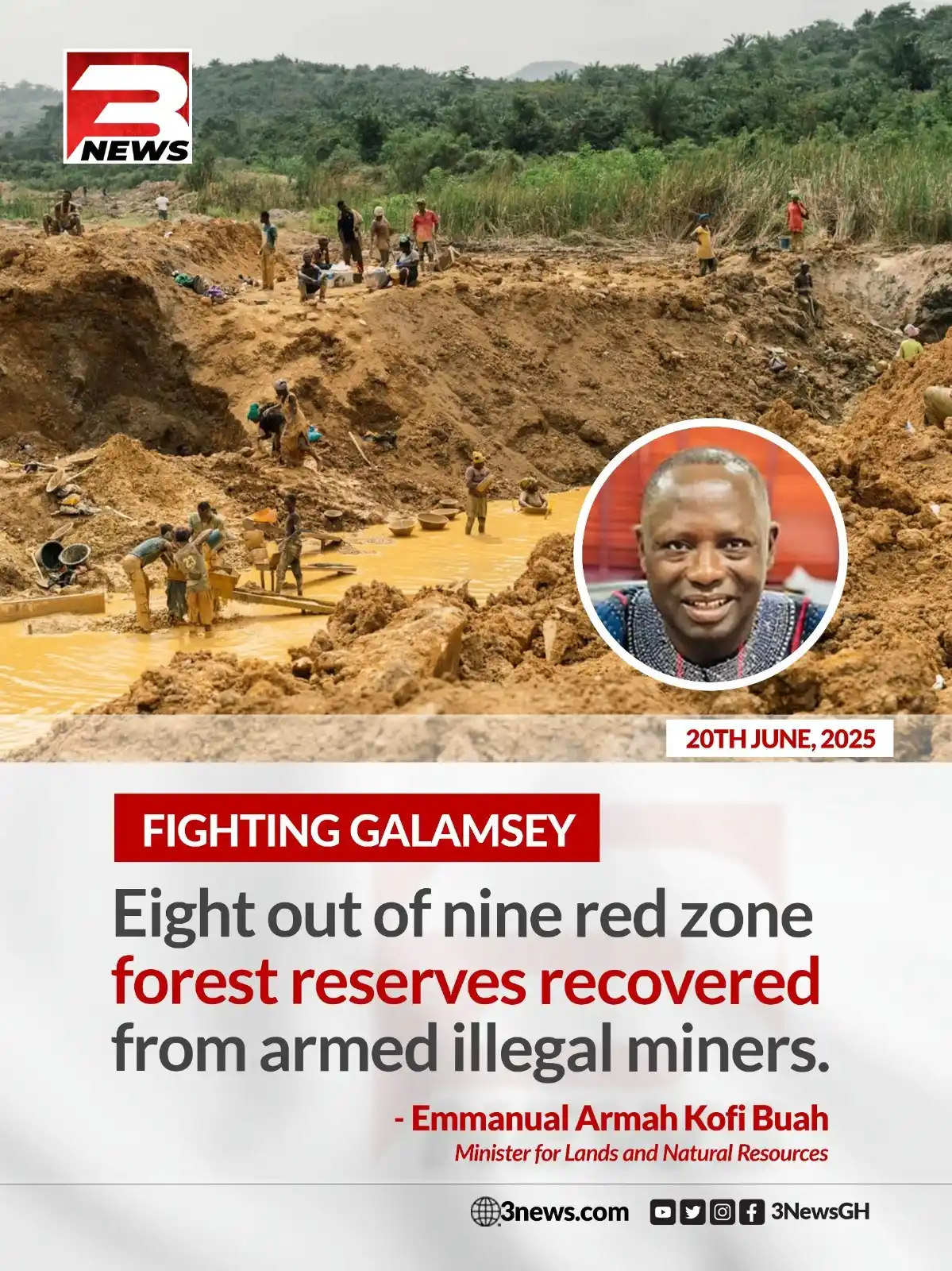 Image from TV3 Ghana: Minister for Lands and Natural Resources, Emmanuel Armah Kofi Buah, ha...