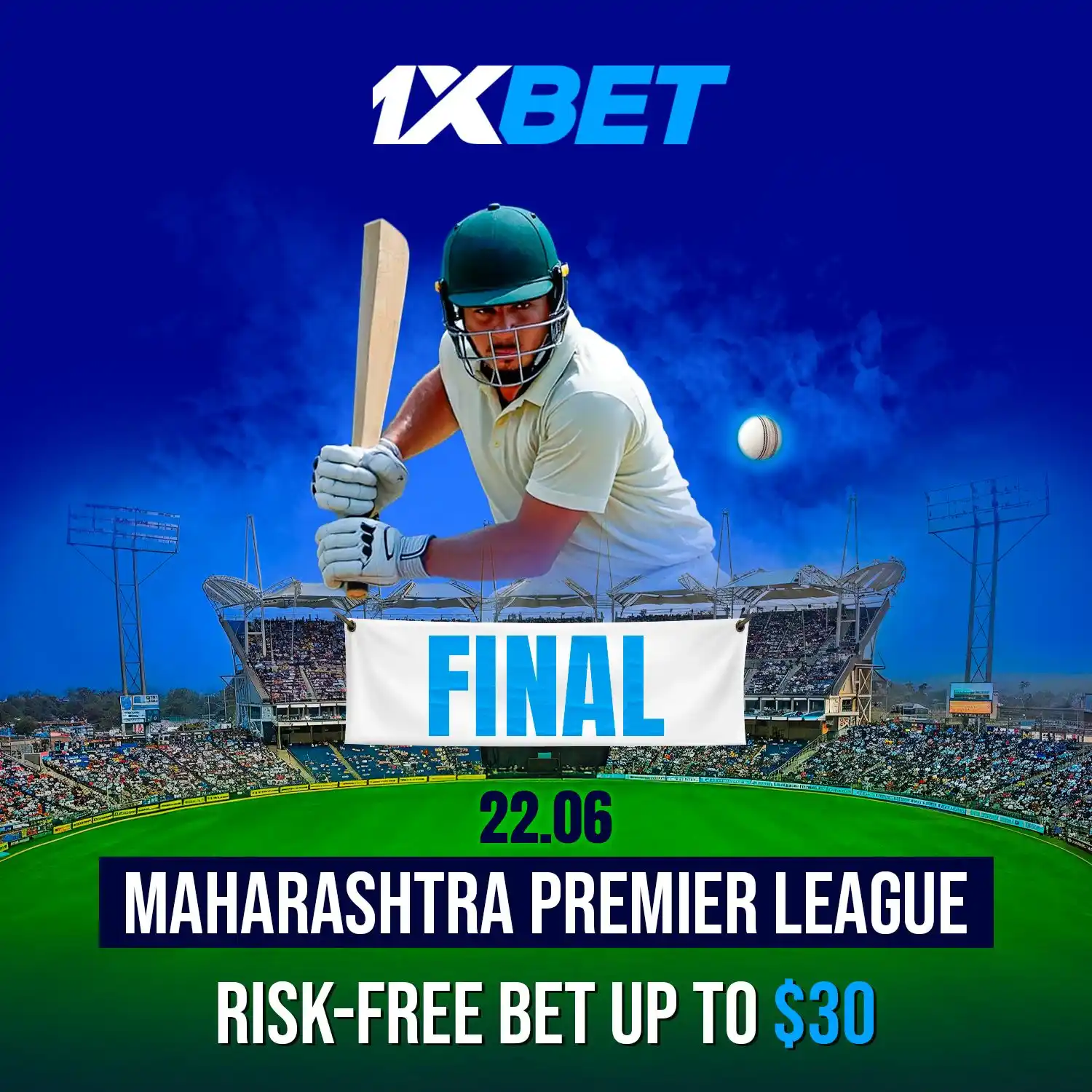 Image from 1xBet India 🇮🇳 : 🍀 MPL FINAL: Risk-Free Bet!🏆 The Maharashtra Premier League FINAL i...