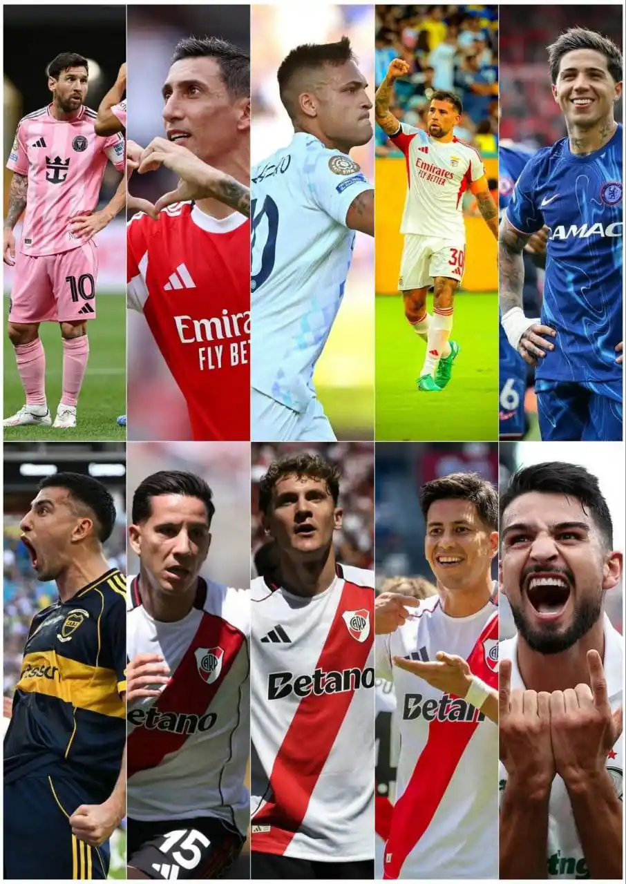 Image from LMFO🔵: 🚨 𝐎𝐅𝐅𝐈𝐂𝐈𝐀𝐋: 10 Argentine players have scored a total of 10 go...