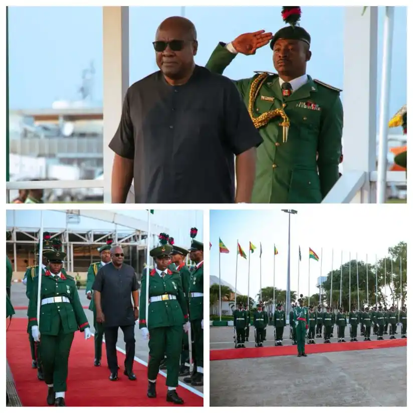 Image from TOP GHANA NEWS HEADLINES: President John Dramani Mahama has arrived in Abuja, Nigeria, for the 6...