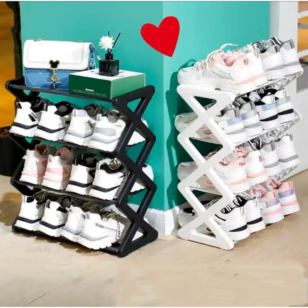 Image from BABI FINDS: 🔥 Sapateira Prateleira Sanfonada 4 Andares Organizadora Plástico Mult...