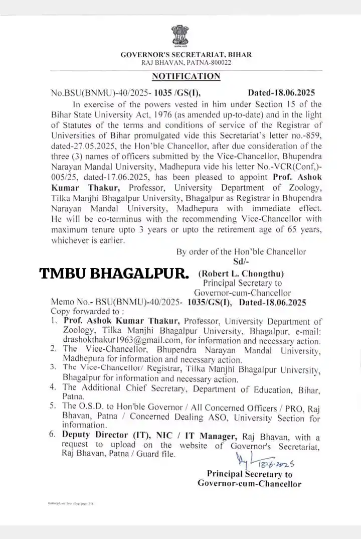 Image from TILK'A MANJHI BHAGALPUR UNIVERSITY, BHAGALPUR, BIHAR (812007): <a class="text-blue-500 hover:underline cursor-pointer" href="/hashtag...