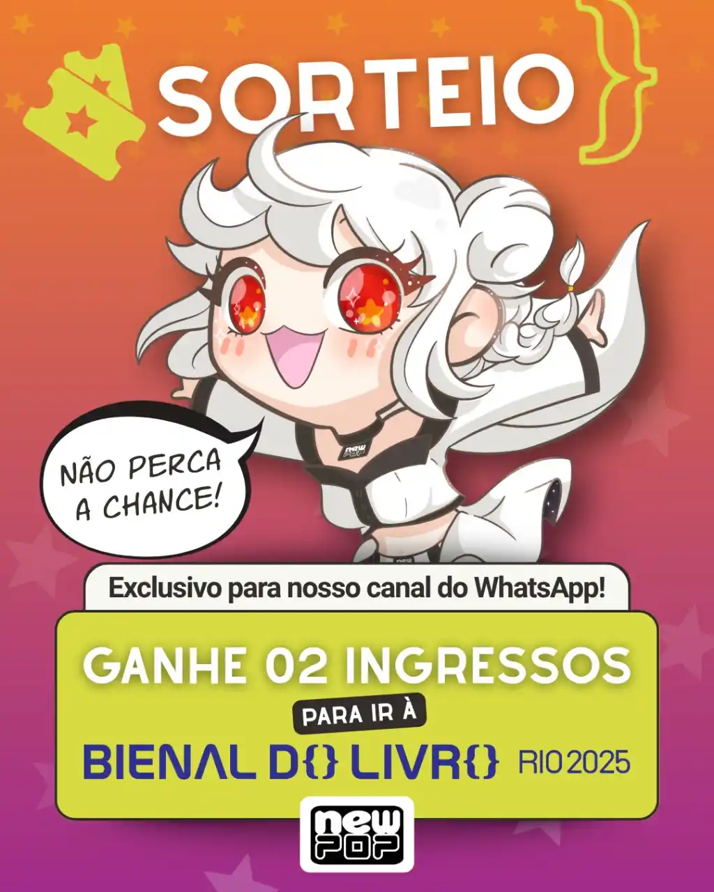 Image from NewPOP Editora: Última chance de concorrer a um par de ingressos gratuitos para a *Bie...