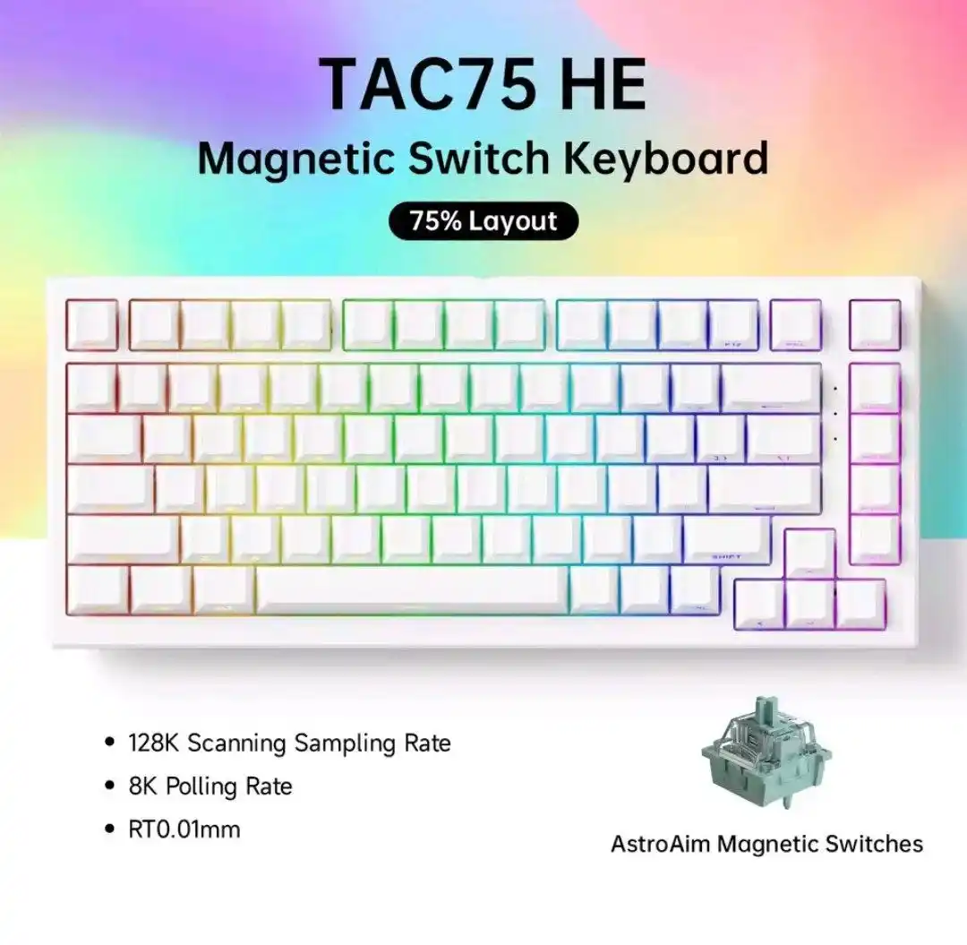 Image from PC DO RAFA OFERTAS: Akko tac75 he 75% Teclado magnético 8000hz RGB magnetico R$ 224 Cup...