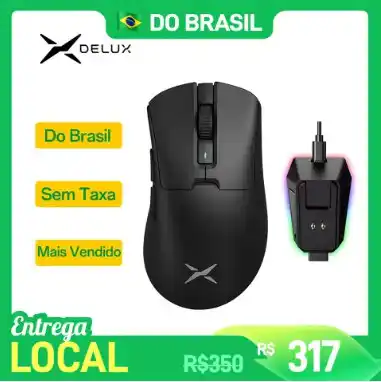 Image from PC DO RAFA OFERTAS: Delux M900 Pro PAW3395 8000Hz Mouse Sem Fio com dock de carregamento R...