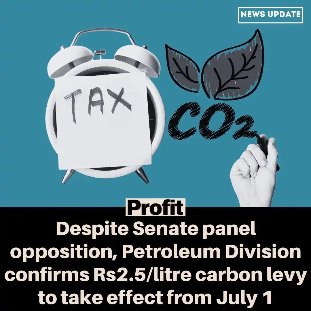 Image from Profit: FBR chairman states that the carbon levy will generate Rs90 billion in...
