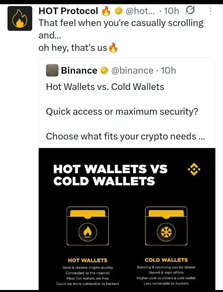 Image from Hania Online Earning: *Hot Wallet Update* ➡️ Binance made the first tweet related to hot w...
