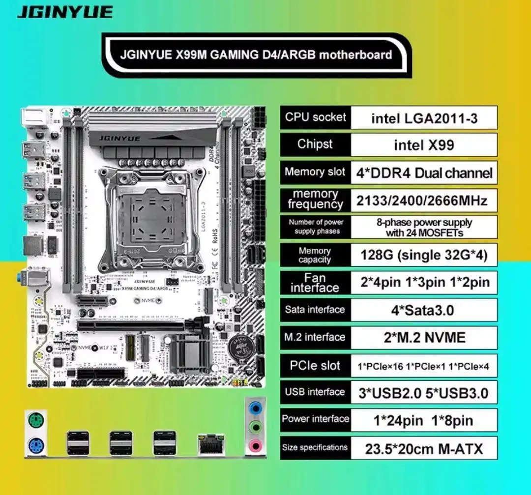 Image from PC DO RAFA OFERTAS: JGINYUE X99M GAMING D4 ARGB (Tem suporte ao TPM 2.0) Placa mãe soment...
