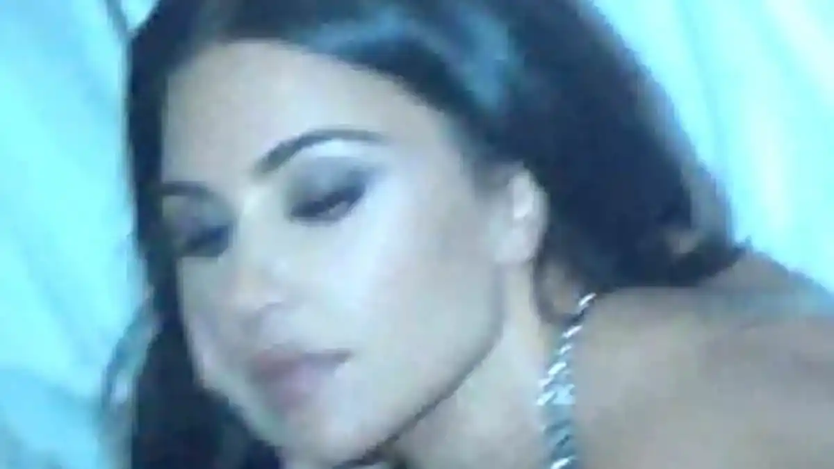 Image from Daily Mail | Kardashians News: Kim Kardashian goes topless in racy NYC hotel room photos after ex Kan...