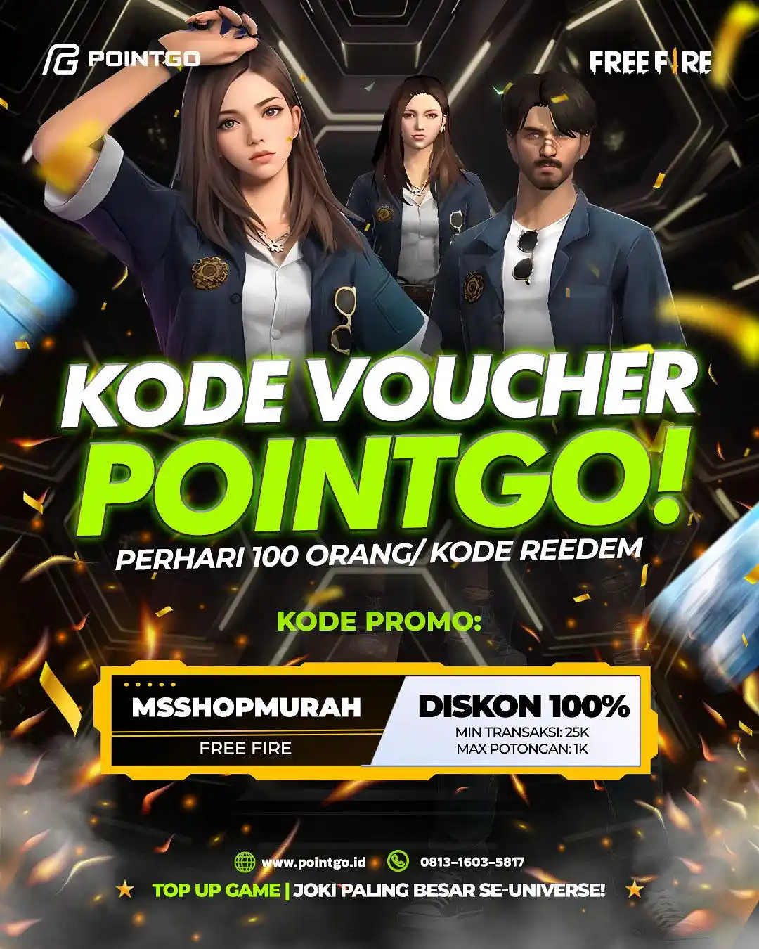 Image from POINTGO: ‼️ *KODE VOUCHER HARI INI*‼️ Yoww Pragos kabar baik buat klen player ...
