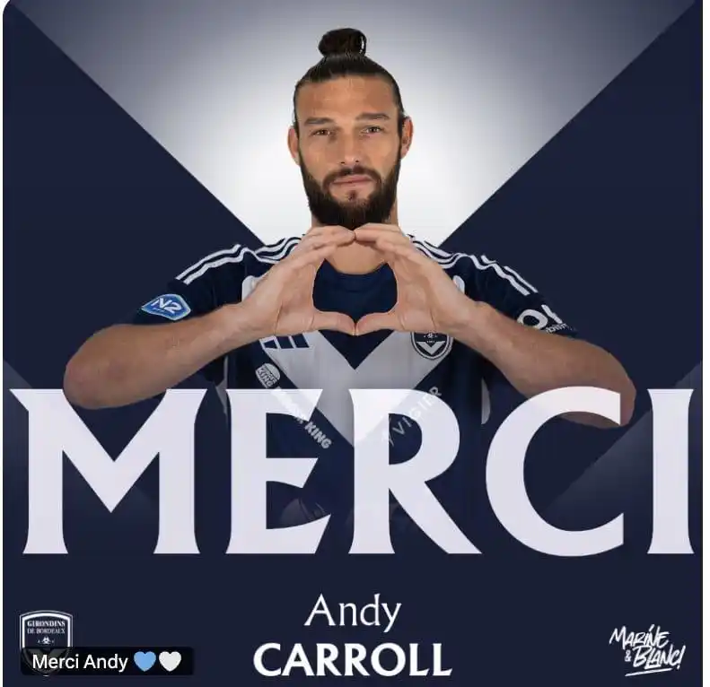 Image from GLOBAL SPORTS NEWS ✅: OFFICIAL: Andy Carroll has left Bordeaux after scoring 11 goals in 21 ...