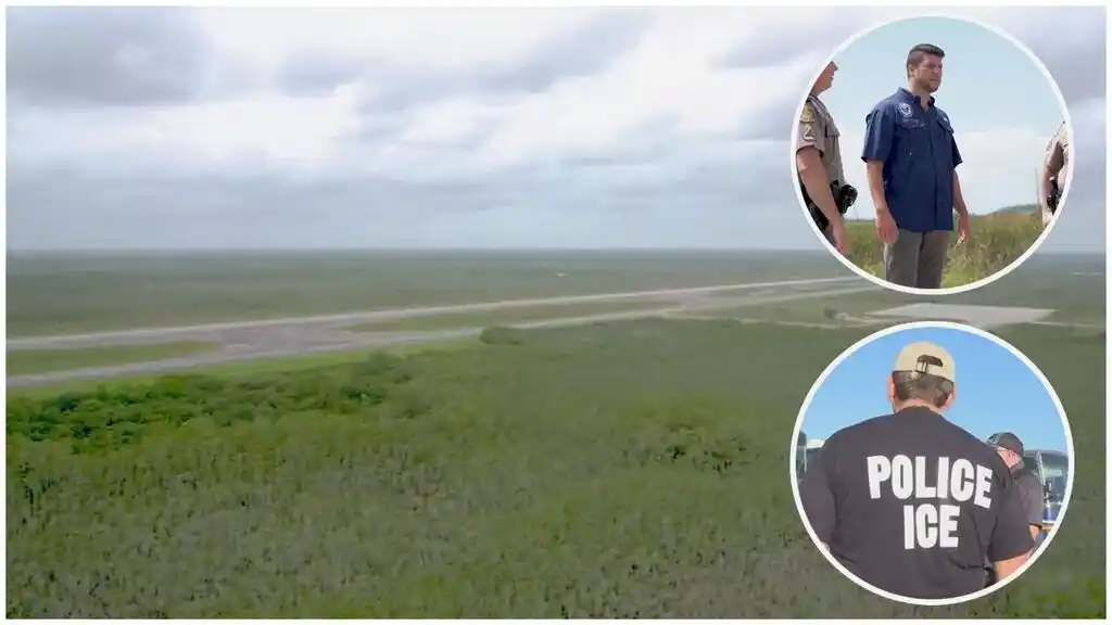 Image from Univision 23 Miami-FLL: *🐊 ¿Una ‘Alcatraz’ para migrantes en los Everglades?* El anuncio del...