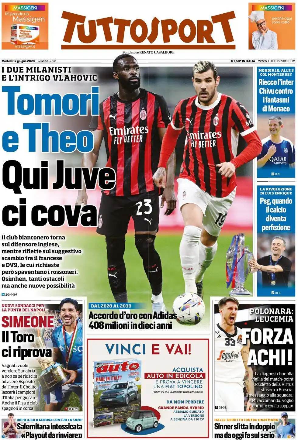 Image from Juventus Fans: *17 Giugno 2025 - Prima pagina <a class="text-blue-500 hover:underline...